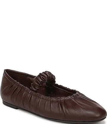 Circus Blythe Mary Jane Flat in pecan with classic strap and rounded toe.