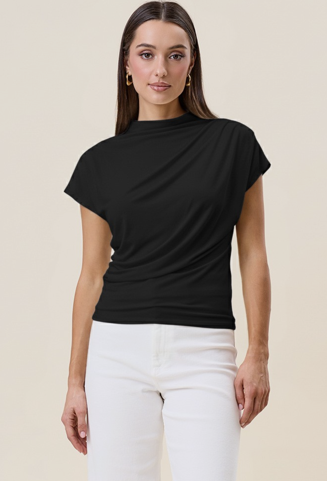 Draped Jersey Top