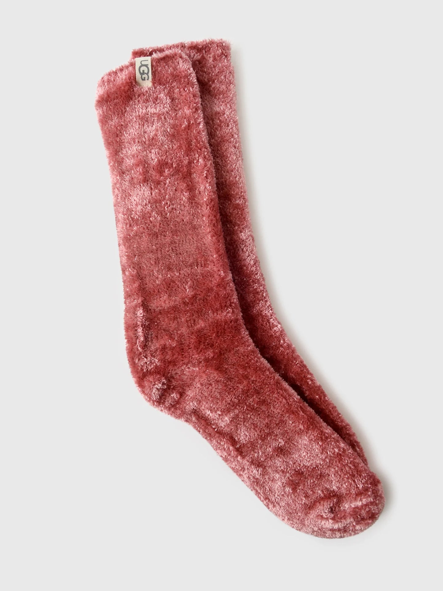 Women’s UGG Leda Cozy Love Sock with plush knit, embroidered heart detail, and crew height.