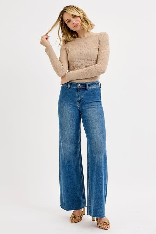 Risen High Rise Wide Leg Jean