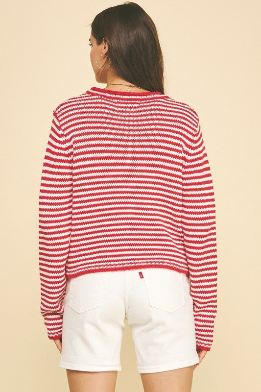 Pinch Striped Crew Neck Sweater