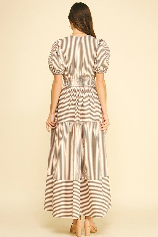 Pinch Striped Tiered Maxi Dress