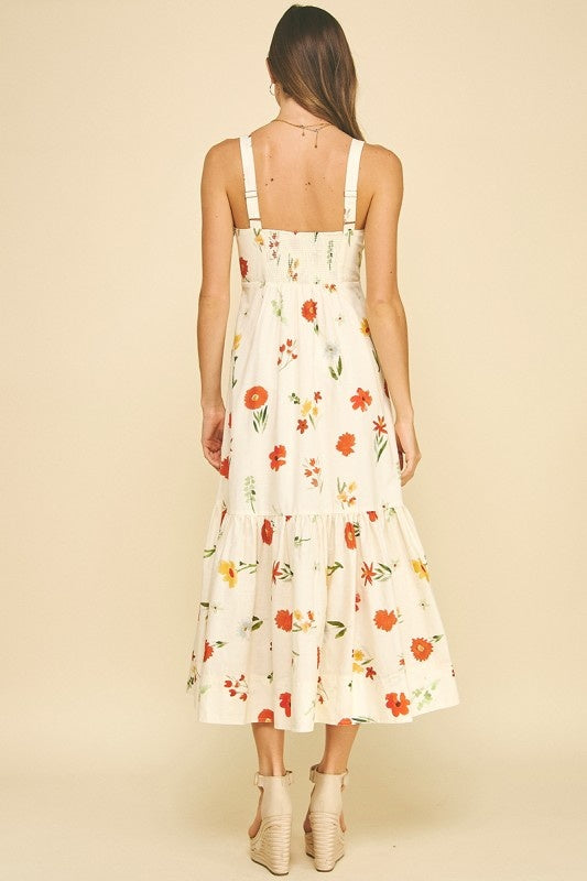 Pinch Floral Tiered Maxi Dress 6615D