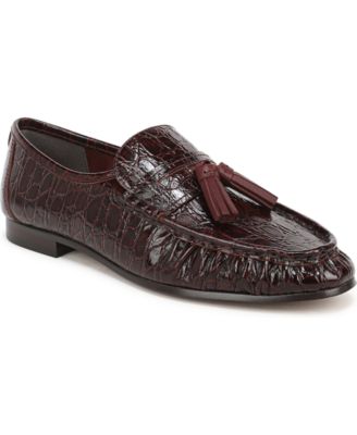 Sam Edelman Lana Loafer in Truffle Brown with almond toe and metallic hardware.