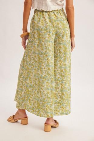 Floral Print Wide Leg Pants