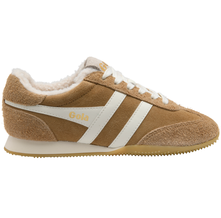 Gola Women’s Sprinter Summit Sneaker in camel with suede overlays and retro‑runner silhouette.