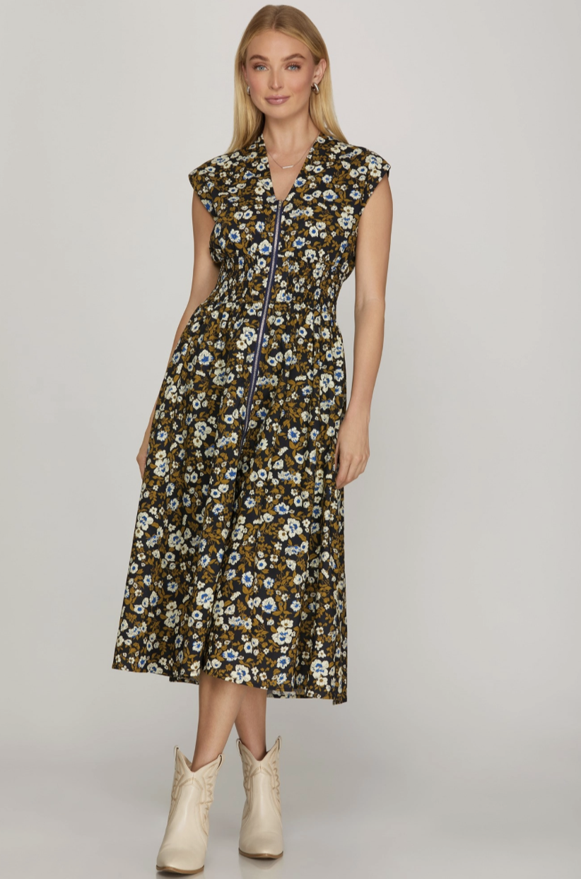 Printed Midi Dress