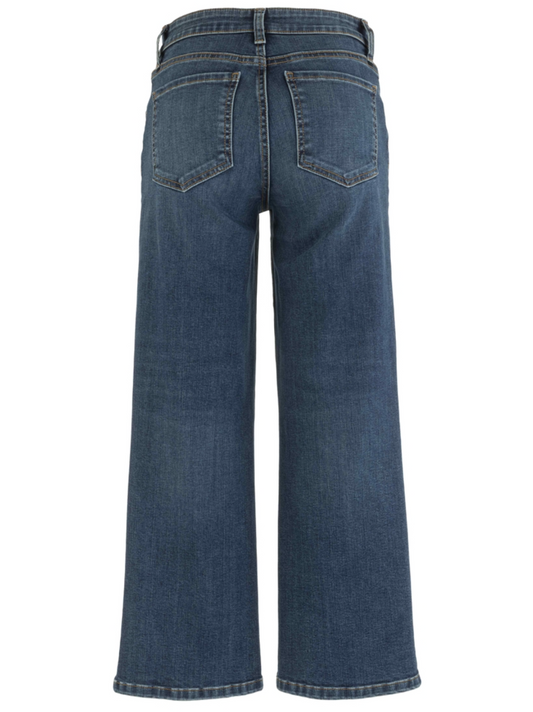 Kut Charlotte High Rise Wide Leg Jean in dark Consul wash with a clean wide‑leg silhouette.