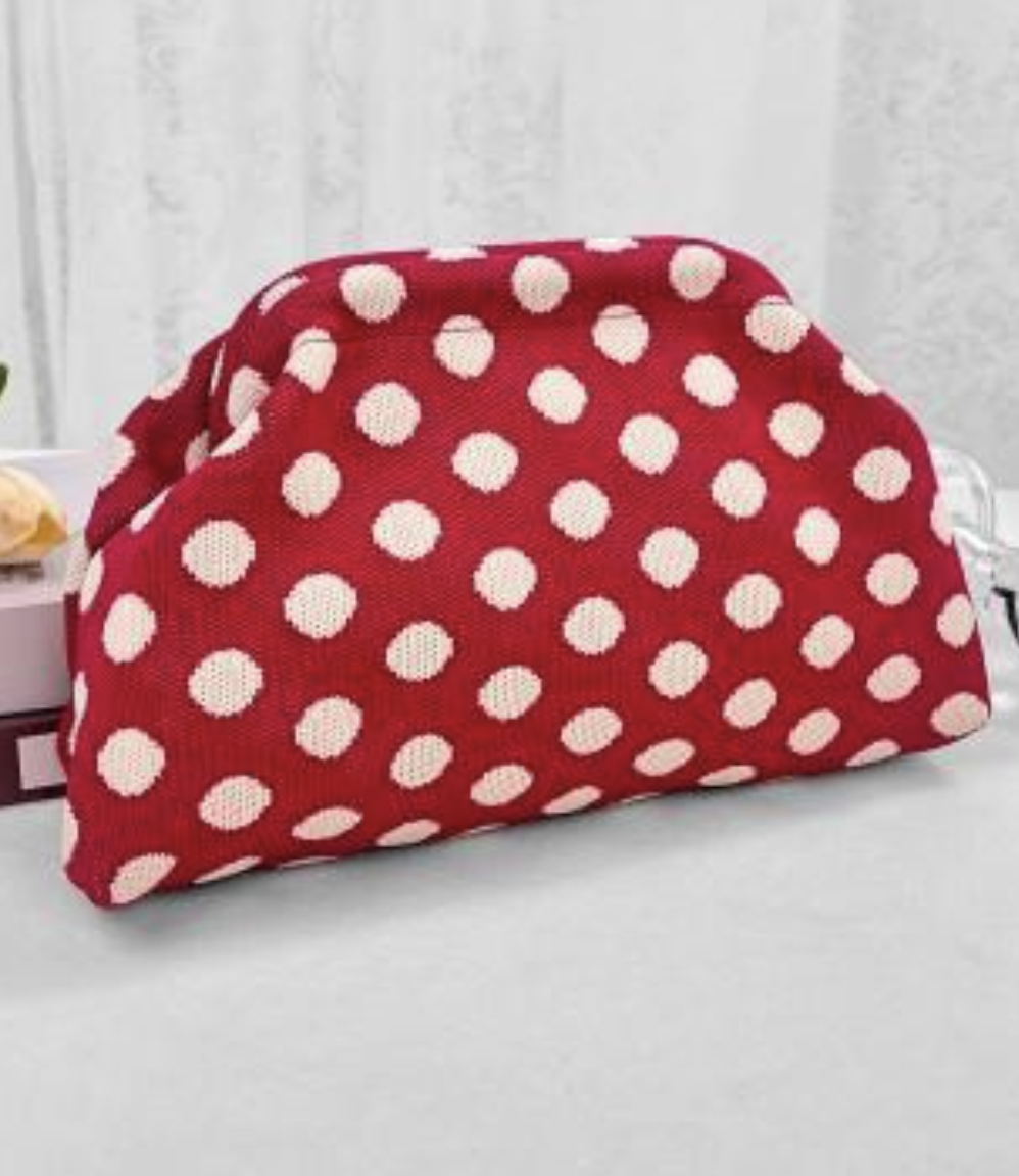 Polka Dot Clutch Cosmetic Bag