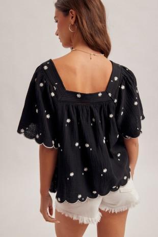 Daisy Embroidered Top