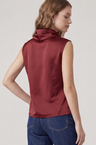 Sleeveless Woven Satin Top