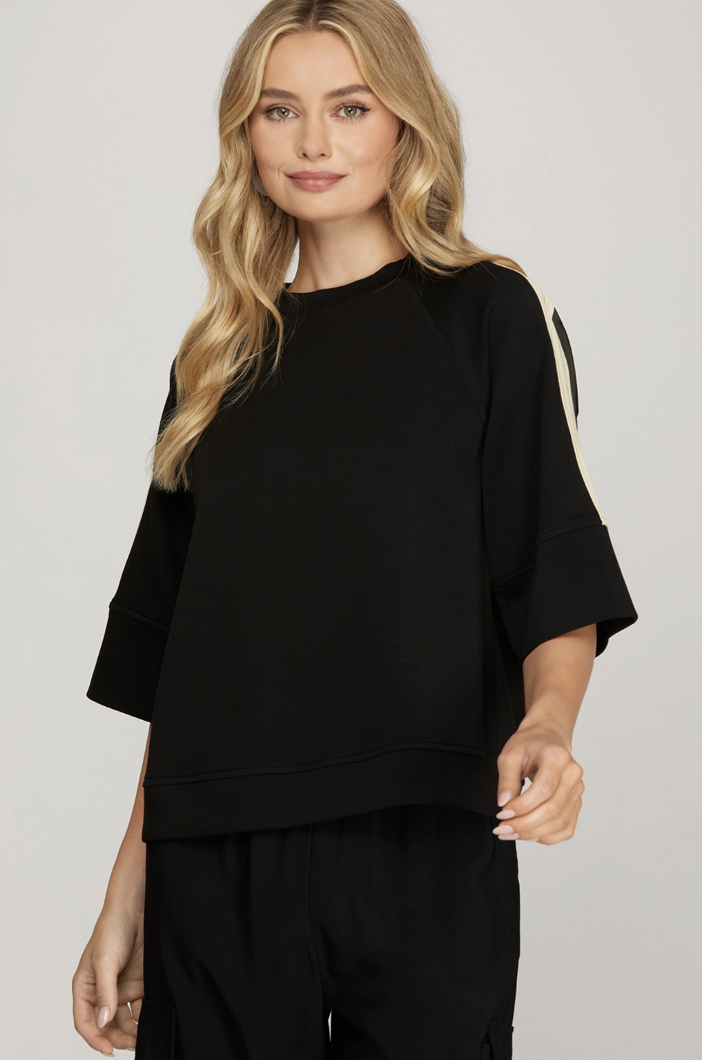Half Sleeve Scuba Knit Top