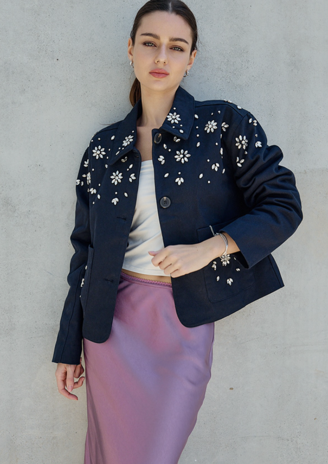 Jeweled Cropped Jacket