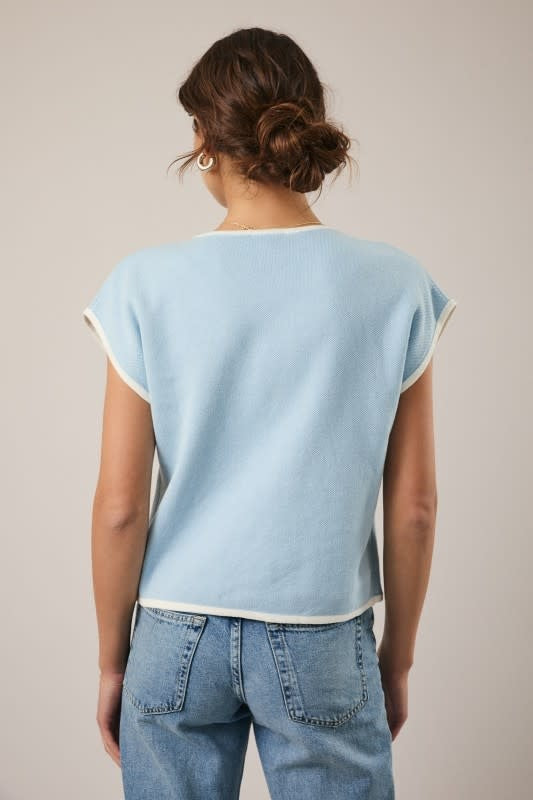 Sunday Edition Wide Shoulder Knit Top