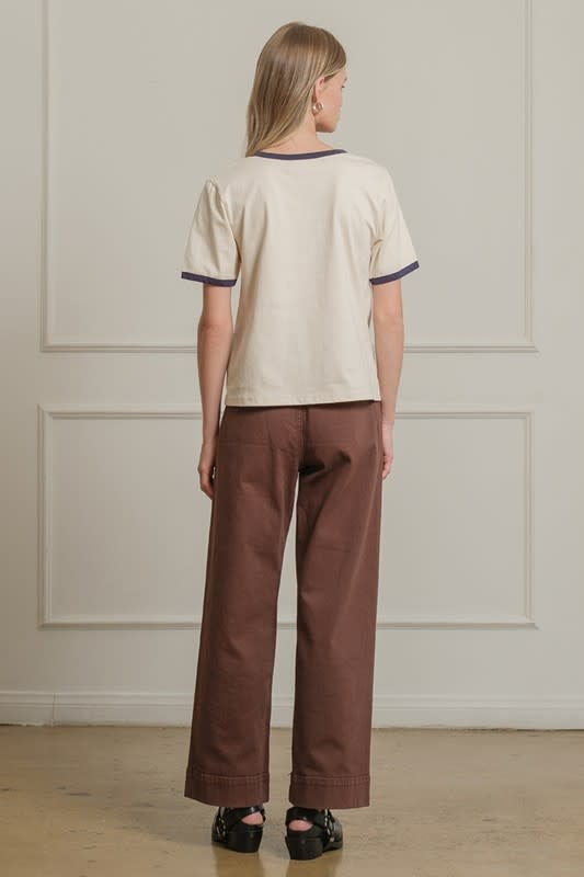Raisonnel Feeling Lucky Embroidered Ringer Tee