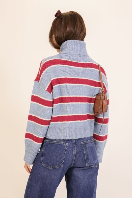 Coastal Stripe Turtleneck Sweater