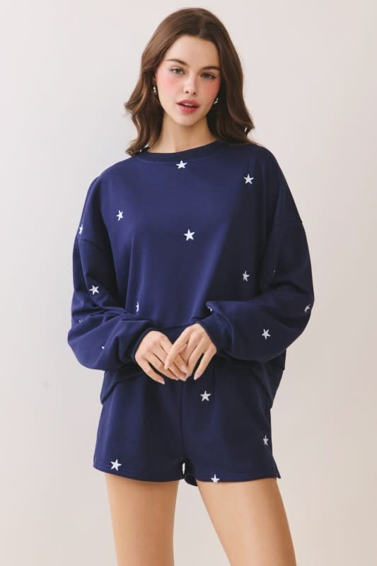 TCEC Allover Star Embroidered Sweatshirt