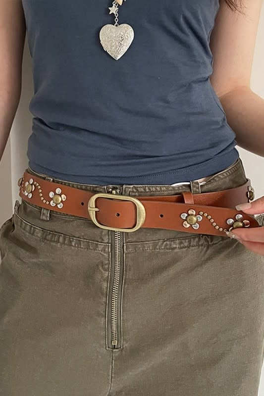 Swan Madchen Embellished Vegan Leather Belt