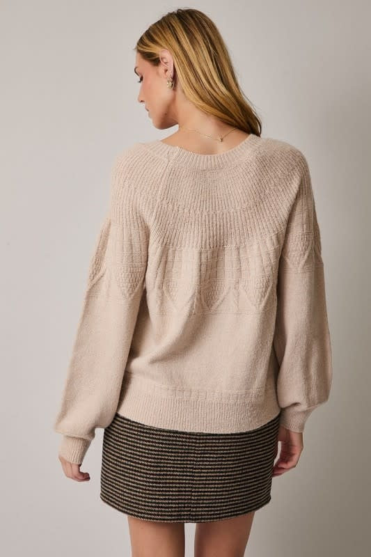 Sunday Edition Long Sleeve Textured Detail Sweater