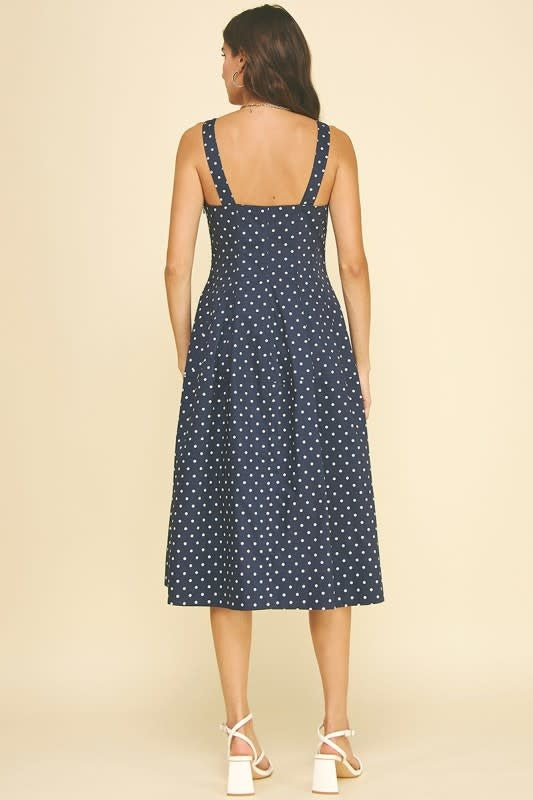 Pinch Polka Dot A-Line Midi Dress