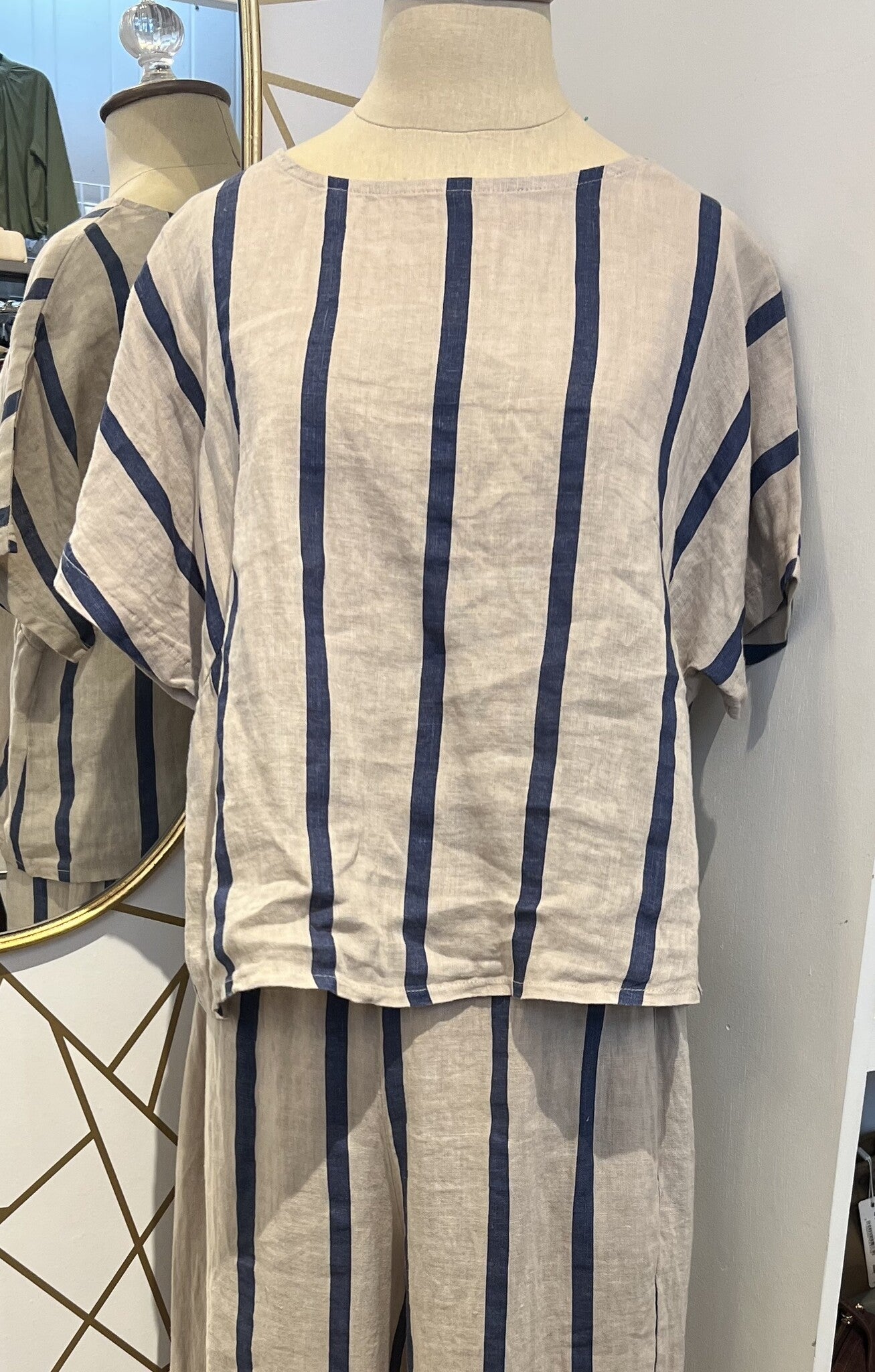 Camille & Co Striped Linen Top
