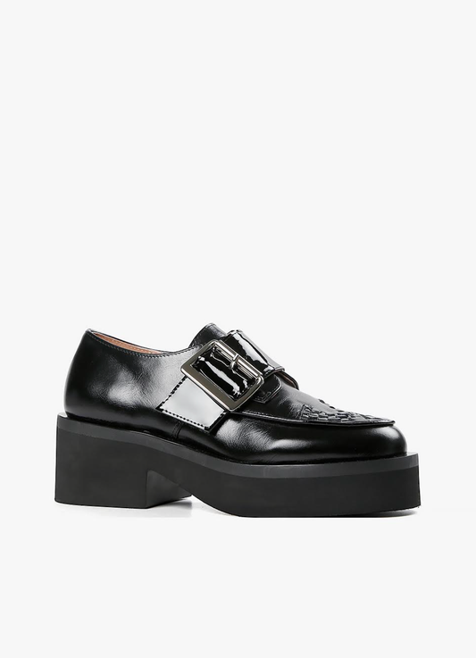 All Black Woven Solid Lugg Shoe