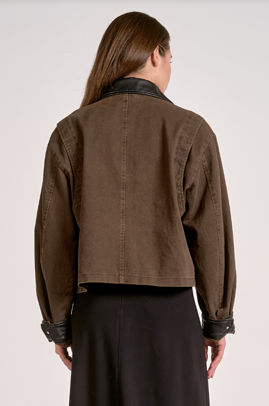 Jacket with Leather Trim