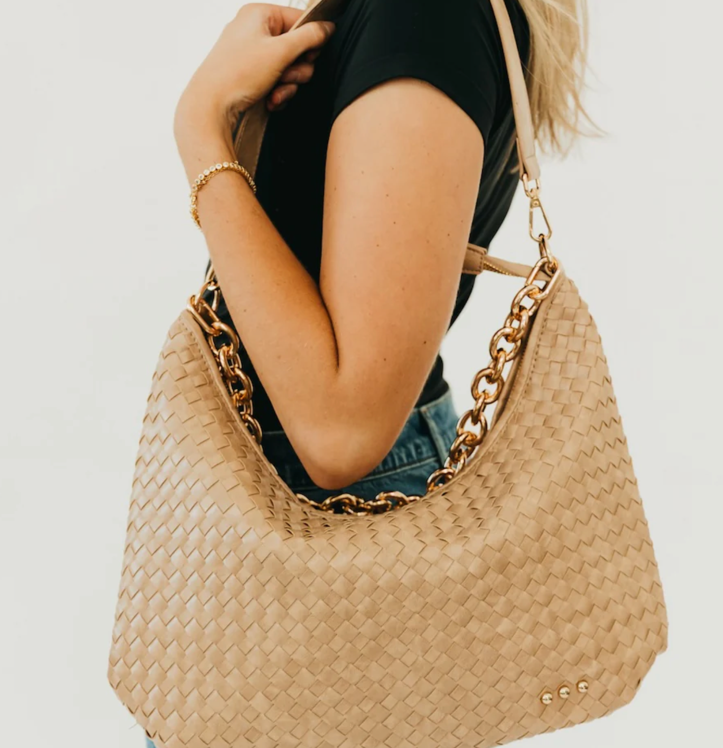 Pretty Simple Sienna Slouchy Woven Shoulder Bag