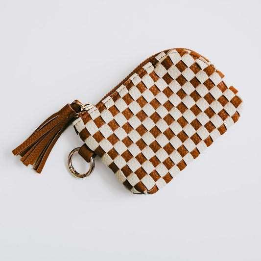 Pretty Simple Woven Checkered Paris Card Wallet