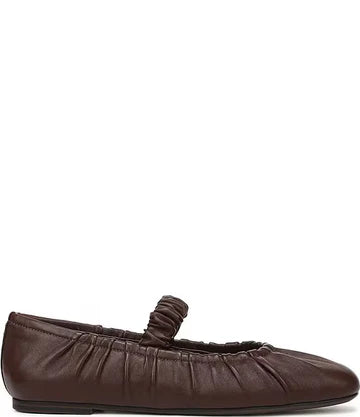 Circus Blythe Mary Jane Flat in pecan with classic strap and rounded toe.