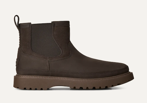 Brown leather UGG Birch Chelsea boot on a white background