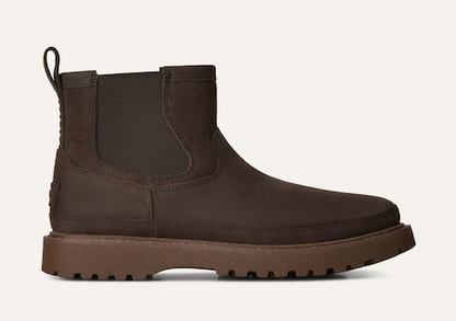 Brown leather UGG Birch Chelsea boot on a white background