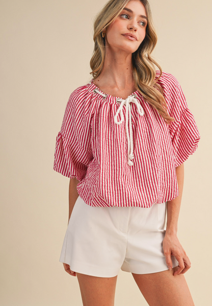 Striped Bubble Top