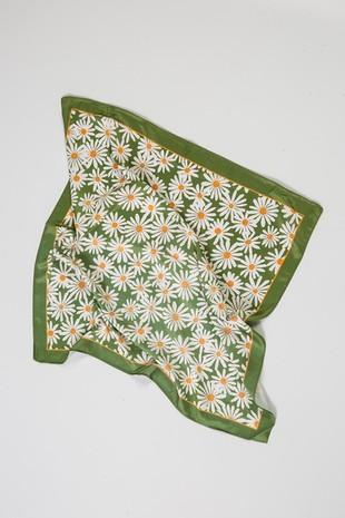 Silky Flower Print Bandana Scarf
