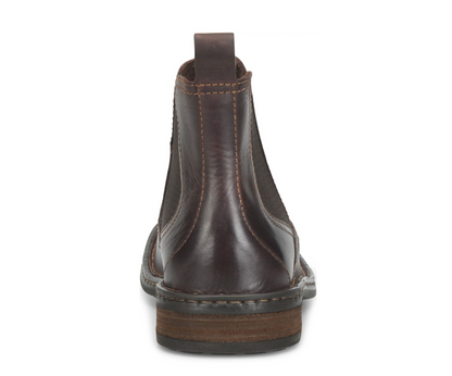 Dark brown Born Chelsea boot from the back
