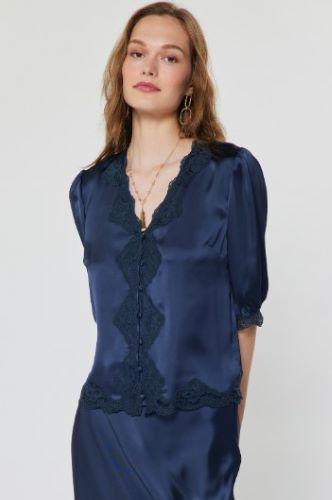 Lace Satin Blouse