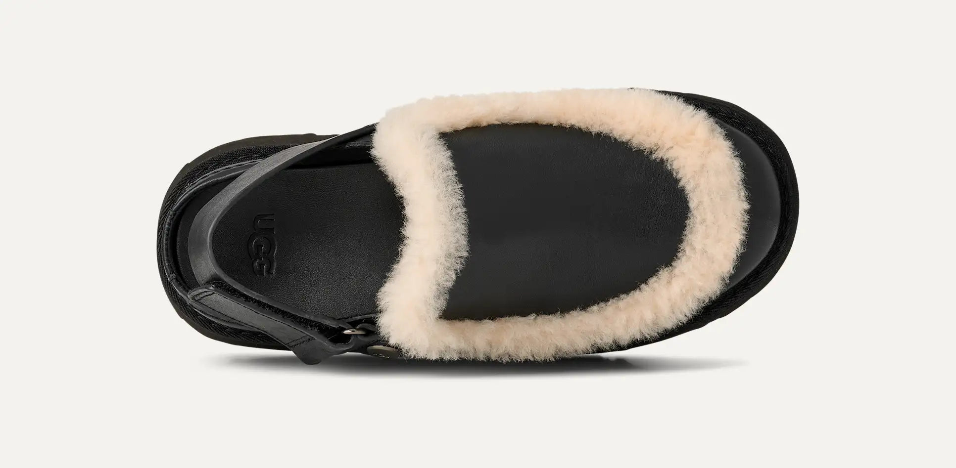 Women’s UGG Esmee leather clog in black with a sculpted SugarSole EVA outsole and closed‑toe silhouette.