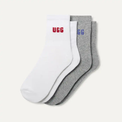 UGG® Quinlin Logo Quarter Sock 2 Pack