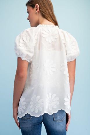 Floral V Neck Top
