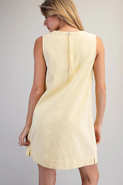 Sleeveless Back Zip Mini Dress