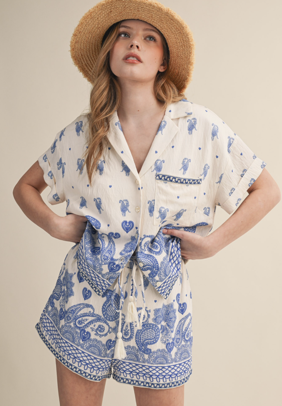 Paisley Top and Shorts Set