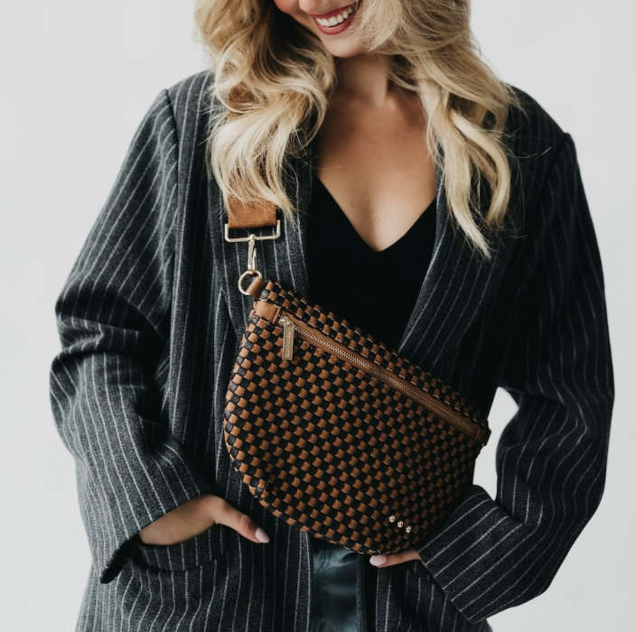 Checkered Woven Westlyn Bag