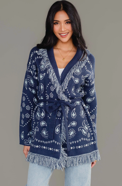 Bandana Fringe Cardigan