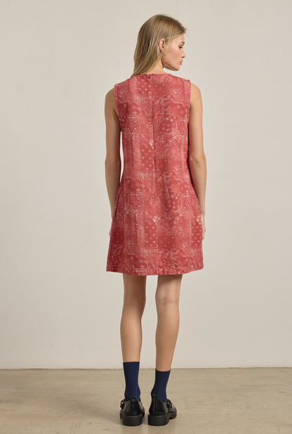 Washed Bandana Print Shift Dress