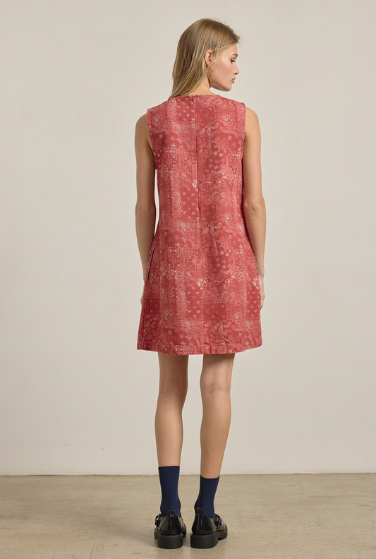 Washed Bandana Print Shift Dress
