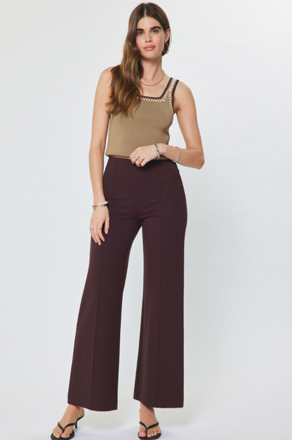 Ponte High Rise Wide Leg Pants