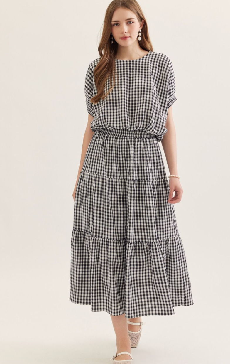 Gingham Midi Skirt