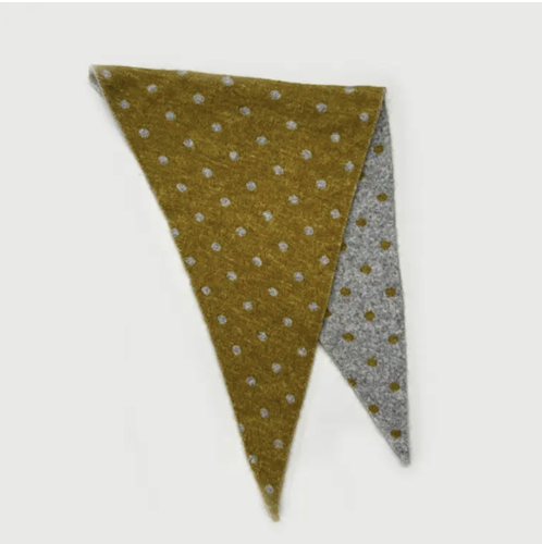 Polka Dot Knit Triangle Scarf
