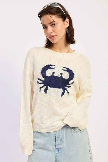 Blue Crab Slub Sweater