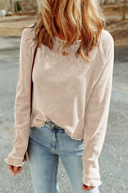 Waffle Knit Sweatshirt